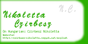 nikoletta czirbesz business card